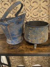 Rustic Metal Bucket Planters - £23.69 GBP