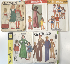 5 McCalls Simplicity Girls Boys Kids Clothes Pattern Lot 5 6 8 10 Vtg 70s 80s - £11.62 GBP