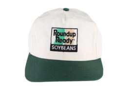 Vintage 90s Distressed Roundup Ready Soybeans Spell Out Snapback Hat Whi... - $23.71