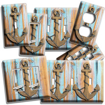 Nautical Anchor Rustic Wood Look Light Switch Outlet Wall Plate Room Home Decor - £7.29 GBP