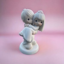 Precious Moments Figurine E9255 &#39;&#39;Bless You Two Enesco 1982 Wedding Couple Cake - £7.71 GBP