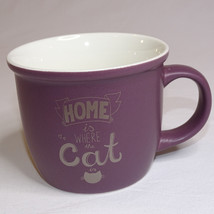 Cat Coffee Mug Eco One Saving The World One Mug At A Time Purple Tea Cup... - $7.61