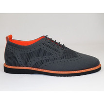 Men Comfort Casual Knit Fabric Wingtip Lace Sneaker Shoes #FRESHORT Gray image 8