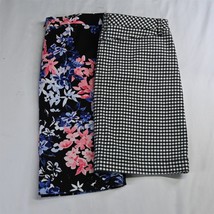 Lot 2 Talbots 8P Blue Gingham Navy Floral Straight Pencil Womens Skirts - £12.63 GBP