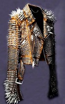 Gothic Rock Punk Studded Leather Jacket for Women, Fully Studded Leather... - $319.00