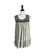 Torrid Gauze Mineral Wash Top Womens 1 1X Green Floral Lace Grunge BOHO ... - $343.80 MXN