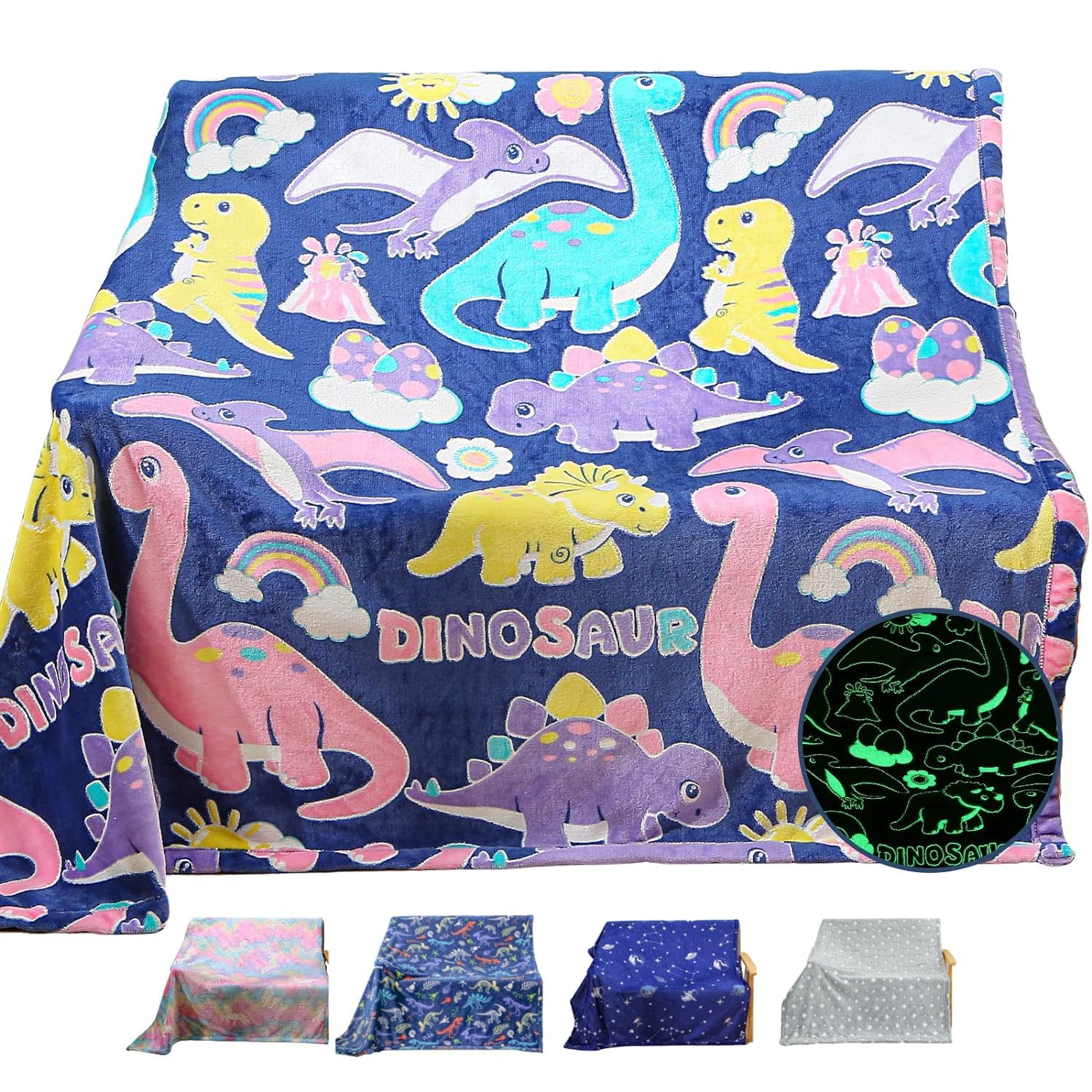 Primary image for Glow In Dark Blanket For Kids, Dinosaur Blanket For Girls And Boys, Christmas Pe