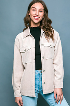 Corduroy Button Down Jacket With Pockets - £25.67 GBP