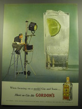 1957 Gordon's Gin Ad - When focusing on a model Gin and Tonic - $18.49