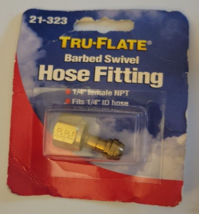 Tru-Flate 21-323 Barbed Swivel Brass Hose Nut &amp; Fitting 1/4&quot; FNPT - $2.96