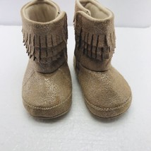 Girls Toddler Size 9-12mths Carters Moccasins Boots Tassel Fringe Brown Booties - $4.56