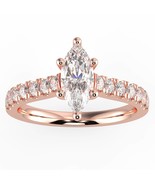 1ct Lab Diamond G Color VS Clarity Marquise Shape Slim Shank Halo Ring. - £764.97 GBP