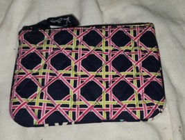 Cute Vera Bradley Plaid Quilted Look Mini Clutch Makeup Bag Stripe Multi... - $17.99