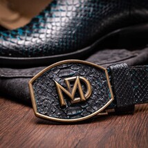 KANSAS Genuine Snake Skin Cowboy Boot from the Western Collection Black Blue image 10
