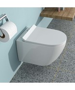 White Wall-Hung Toilet with Soft-Close Seat - $213.99