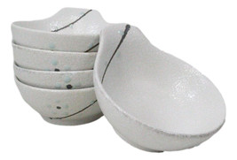 Pack Of 5 Yukino Hana Ceramic Ponzu Sauce Soup Shallow Bowls With Handle... - $30.99