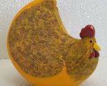 Artforum Farmyard Fun Chicken Hen Speckled Yellow Paper Weight Figurine - $13.50