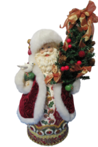 Dillards Trimmings 16&quot; Hand Painted Santa Holding Christmas Tree Bird Unused - £38.68 GBP
