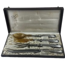 Cilquin Belgium Silverplated Bone Serving Set Edwardian Antique Boxed 4 ... - $79.48