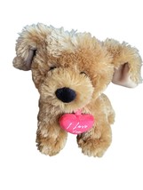 CHRISHA Brown Puppy Dog Playful Plush Red Heart I Love You 12 Inch Plush... - $12.17