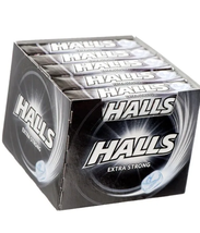 HALLS EXTRA STRONG INTENSE COOL COUGH DROPS - 12 ROLL BOX - FREE SHIPPING - £13.49 GBP