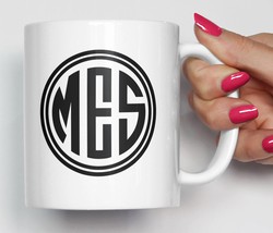 Monogram Coffee Mug, Monogrammed Mug, Monogram Mug, Name Mug, Monogram Gift, Ini - £14.85 GBP