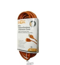 25 ft. 16/3 Light-Duty HDX Indoor/Outdoor Extension Cord Orange Plug 125 V - £13.66 GBP