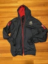 2020 Boston Marathon Adidas Size 2XL Hooded Windbreaker Jacket Blue Red Rare  - £35.23 GBP