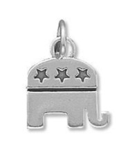 925 Sterling Silver Republican Elephant Charm Men Women Gift Bracelet Neck Piece - £27.05 GBP