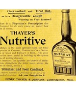 Thayer&#39;s Nutritive Cough Medicine 1894 Advertisement Victorian Medical 3... - $367.32 MXN