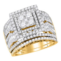 14kt Yellow Gold Round Diamond Bridal Wedding Engagement Ring Band Set 2-5/8 Ctw - £2,569.54 GBP