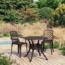  Bistro Set Bronze Cast aluminum Medium Durable Bistro Set - $9,727.46 MXN