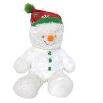 Build A Bear White Snowman Christmas BAB Plush Stuffed Animal 2012 18" - $32.56