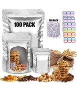 Mylar Bags for Food Storage,100pcs Mylar Bags with Oxygen Absorbers 300c... - £15.23 GBP