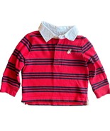 Vintage GYMBOREE Bulldog Dog Embroidered Red Stripe Rugby Shirt 12-18 mo - €10,91 EUR