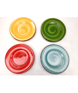 Set of 8 (2 ea. of 4 colors) Hausenware Swirl Twist Pattern Salad Plate 9&quot; - £62.11 GBP