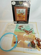 Golden Bee Counted Cross Stitch Kit 1986 Bob White Picture STARTED 11" x 14" - $17.95