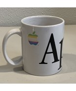 RARE Vintage 80s APPLE Macintosh Logo White Ceramic Coffee Mug w/ Red Ap... - $398.75 MXN