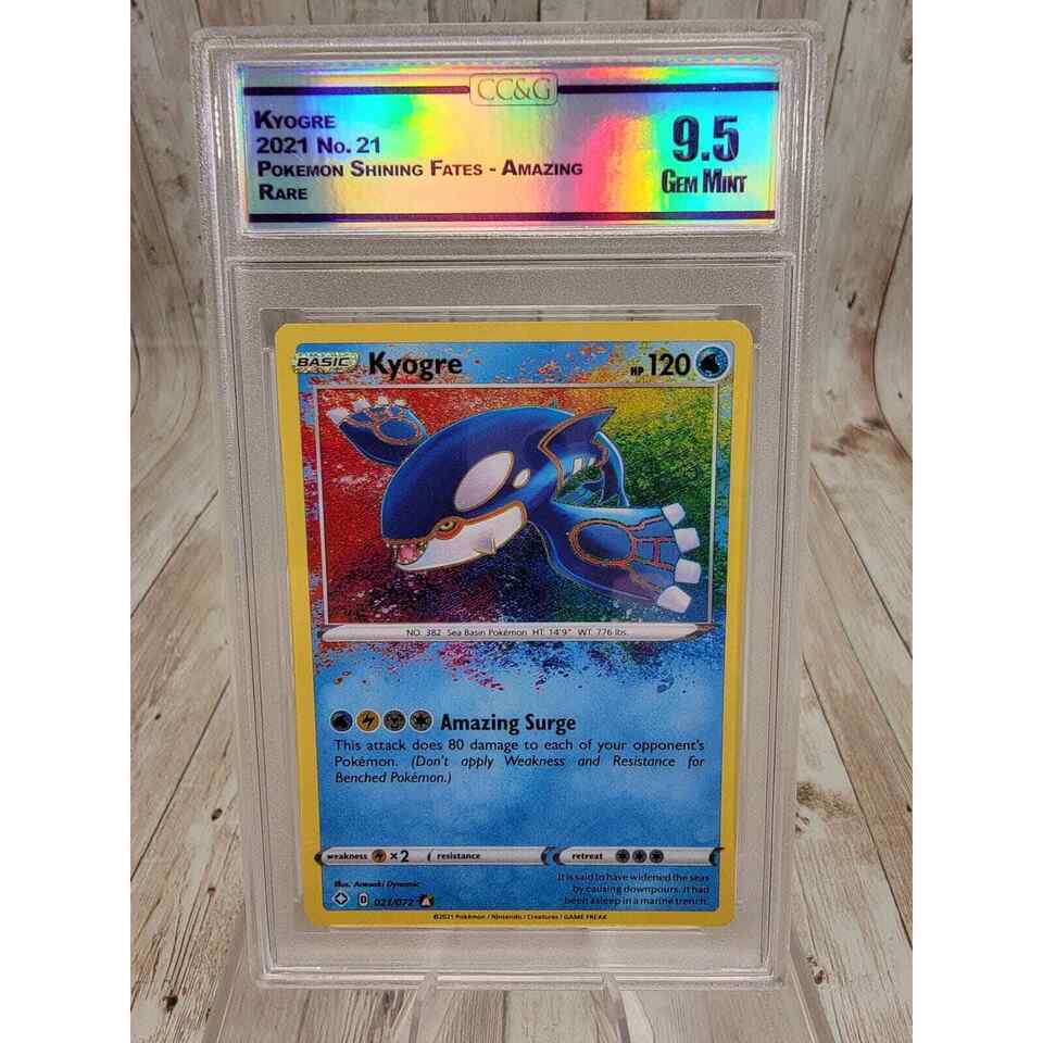 Pokémon 2021 Shining Fates Kyogre Amazing Rare 21/72 CC&amp;G 9.5 - $24.47