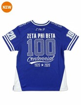 Zeta Phi Beta Sorority 100 Year Football Jersey Blue Zeta Centennial Jersey - £55.31 GBP
