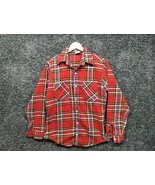 Vintage Big Mac JC Penney Flannel Shirt Men Medium Tal  MT Red Heavyweight - £44.40 GBP