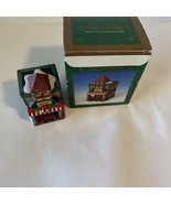 hand painted porcelain christmas Collectible village bank Building #61-1075 - £15.40 GBP