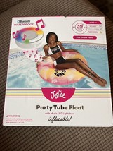 Justice Pink Palms Party Tube Inflatable Pool Float Bluetoot Music LED L... - $18.80