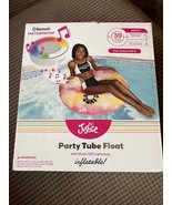 Justice Pink Palms Party Tube Inflatable Pool Float Bluetoot Music LED L... - £14.73 GBP