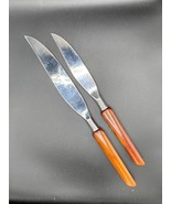 Mode Danish carving knife set of 2 stainless steel and Bakelite VTG 1960... - £26.68 GBP