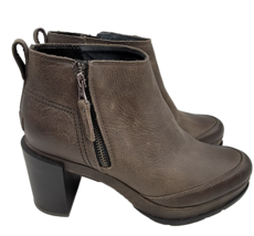 Sorel Boots Womens 8.5 Blake Heel Bootie Quarry Zip NL3301-052 Gray Leather - $49.45