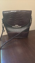 Brighton Women’s Purse Leather Crossbody Black &amp; Brown Silver - $645.89 MXN