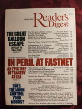 Readers Digest March 1980 Balloon Escape Fastnet Gerald Moore Louise Montague - £6.36 GBP