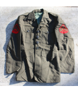 vintage US Marines USMC military jacket serge green red buttons - $34.99