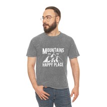 Unisex Mineral Wash Vintage Look T-Shirt with Mountain Range &quot;Mountains Are My H - £28.81 GBP+